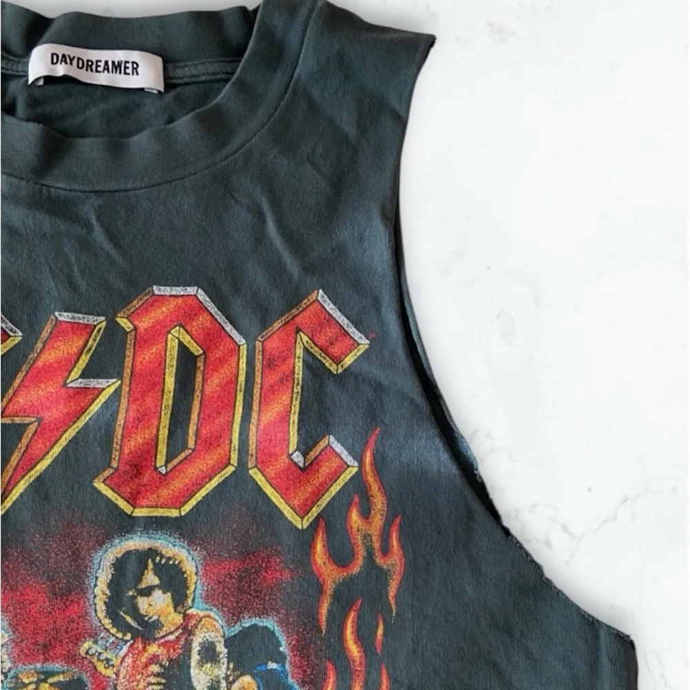 Daydreamer AC/DC Graphic Charcoal Muscle Tee - Picture 8 of 12